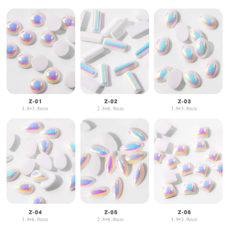 Круглые/прямоугольные/Овальные Жемчужины для дизайна ногтей 1 коробка с