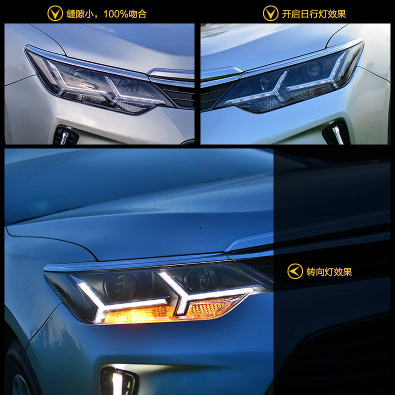 Doxa автомобильный Стайлинг для Toyota Camry V55 светодиодный Camry фары drl Объектив двойной луч H7 HID Xenon