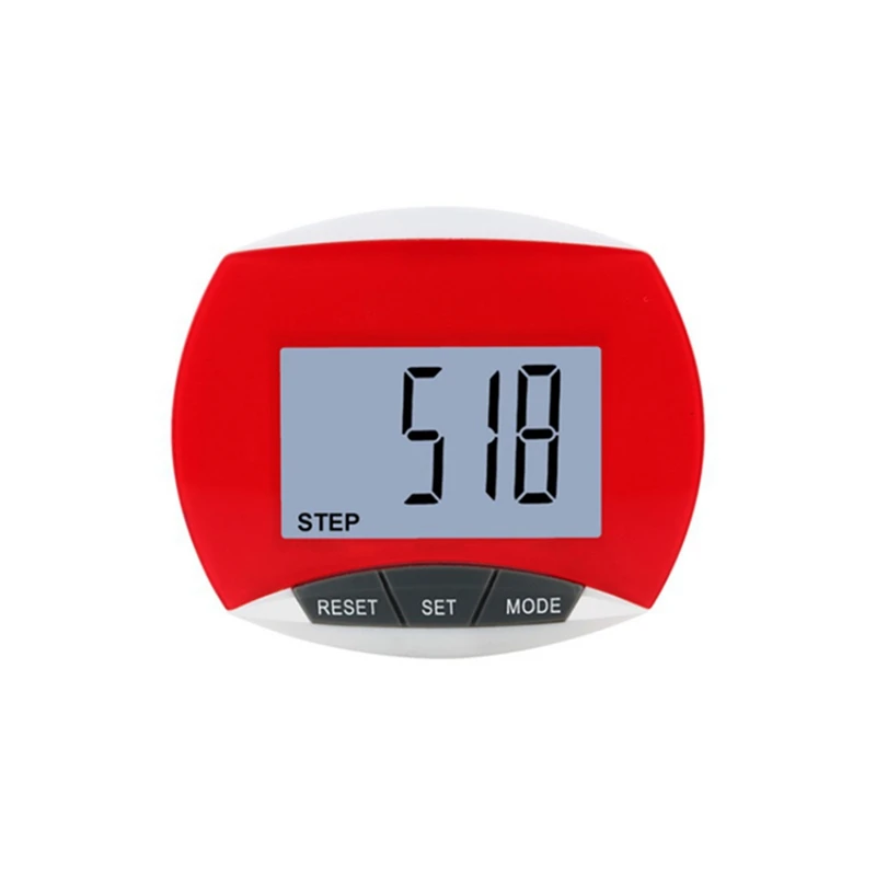 Красный Fitness Digital Pedometer Waterproof Portable Digital Pedometer Step Movement Calories Counter for Running Walking Outddor Sport - Цвет: Красный