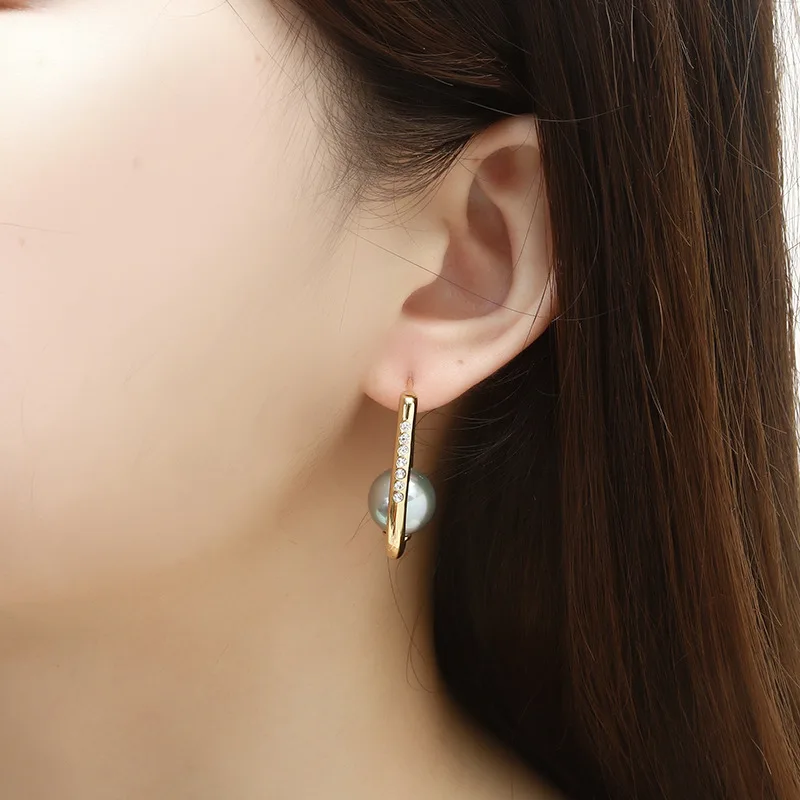 Серьги капли из нержавеющей стали модные серебряные серьги с жемчугом кольца