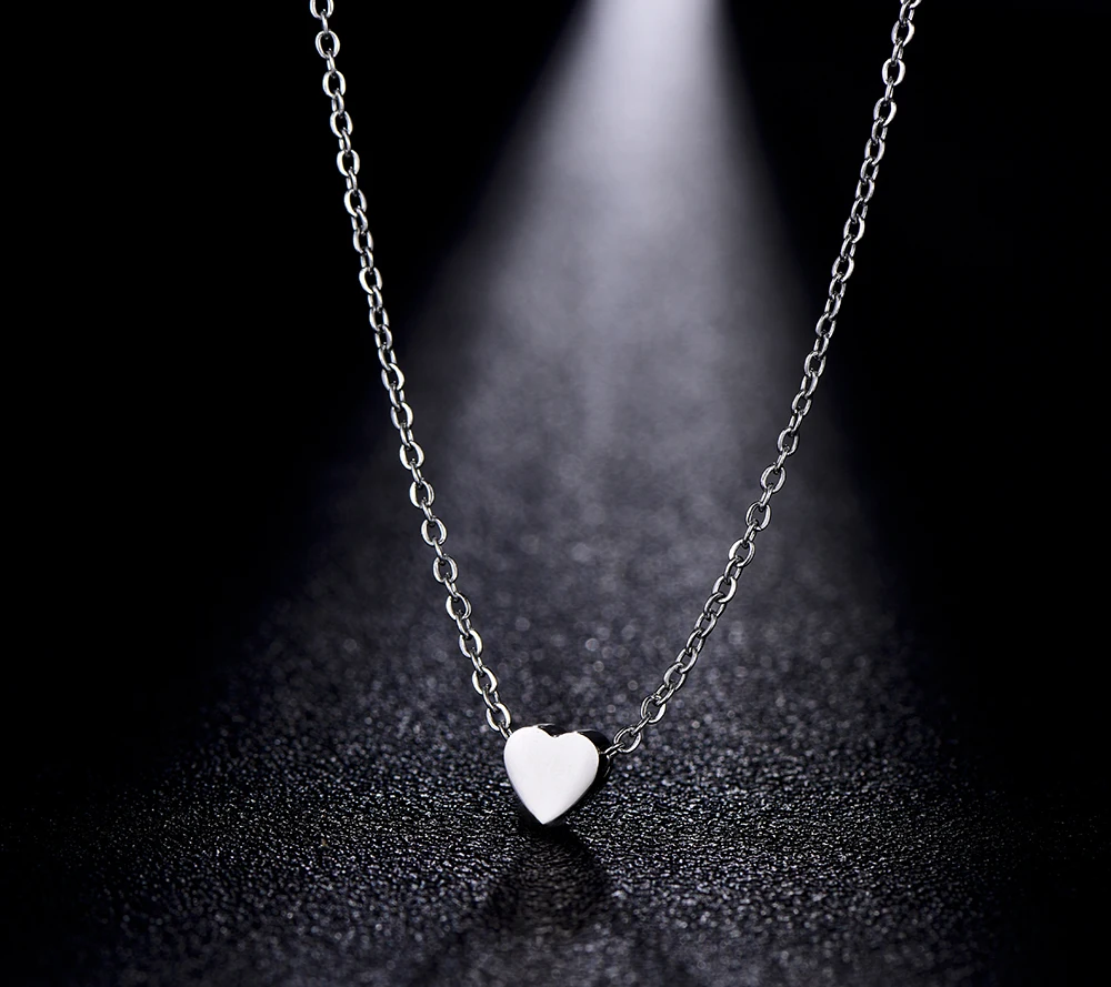 Маленькое милое сердце из нержавеющей стали ожерелье для женщин простое