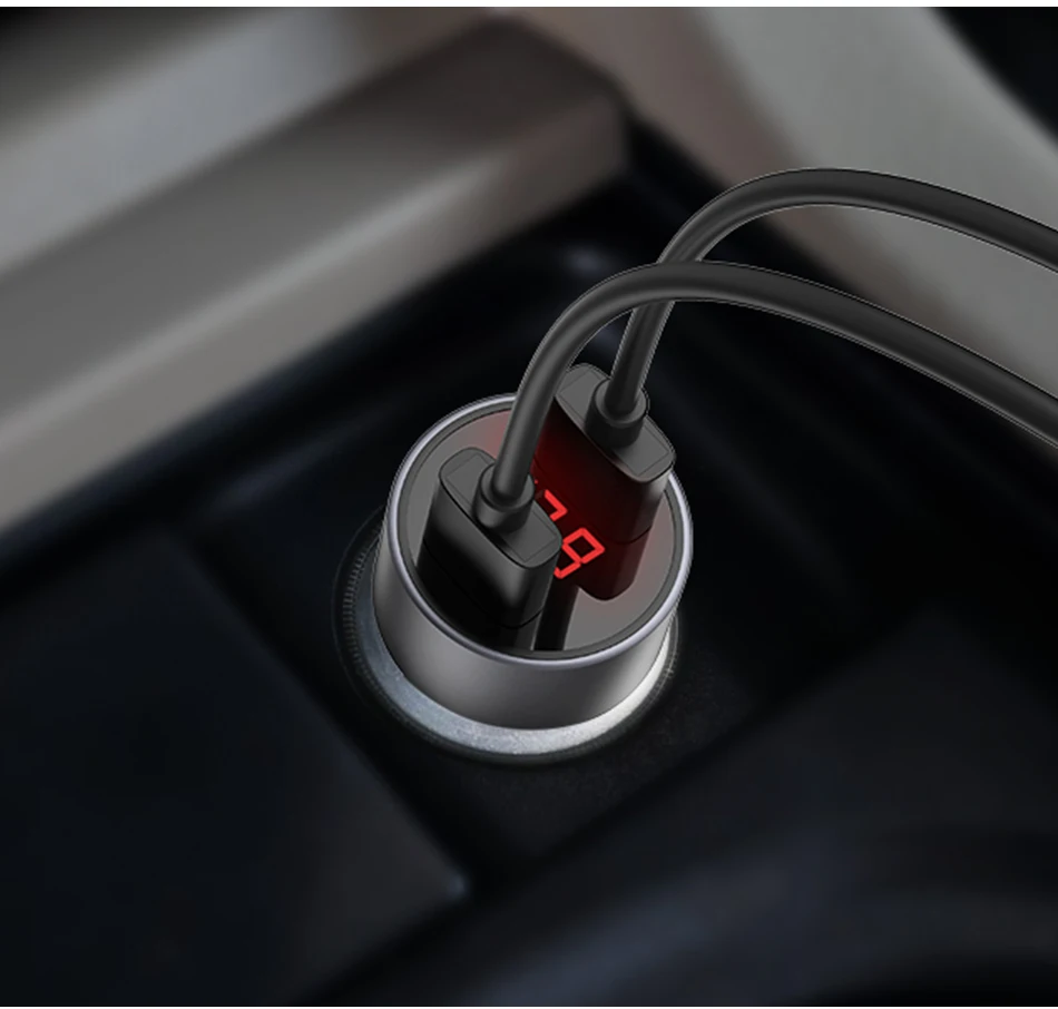 Автомобильное зарядное устройство Jellico с двумя usb-портами, цифровой светодиодный дисплей, 5 В, 3,1 А, быстрая зарядка, зарядное устройство для телефона, адаптер для контроля напряжения, автомобильное зарядное устройство