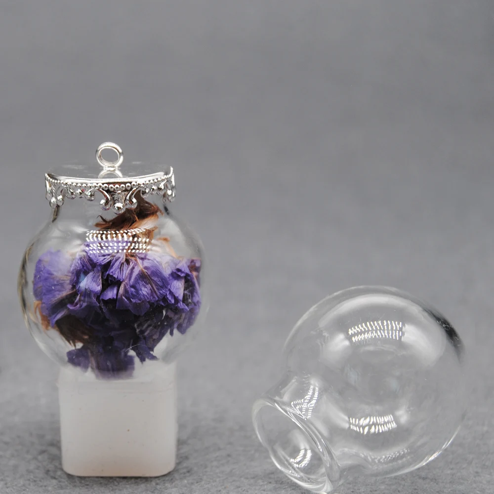 5 комплектов стеклянных подвесок сделай сам круглые пузырьки 25 х15 мм