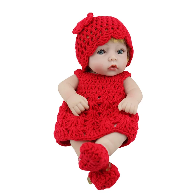28 см ручной Reborn Куклы реалистичные новорожденных для маленьких девочек красная