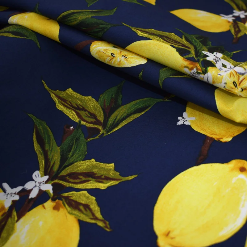 3 вида цветов лимонная реактивная окрашенная ткань из чистого хлопка для платья