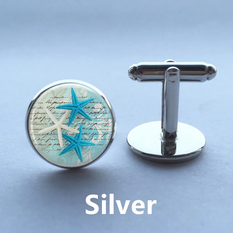 Морская звезда запонки океан ювелирные с морской тематикой серебряным покрытием