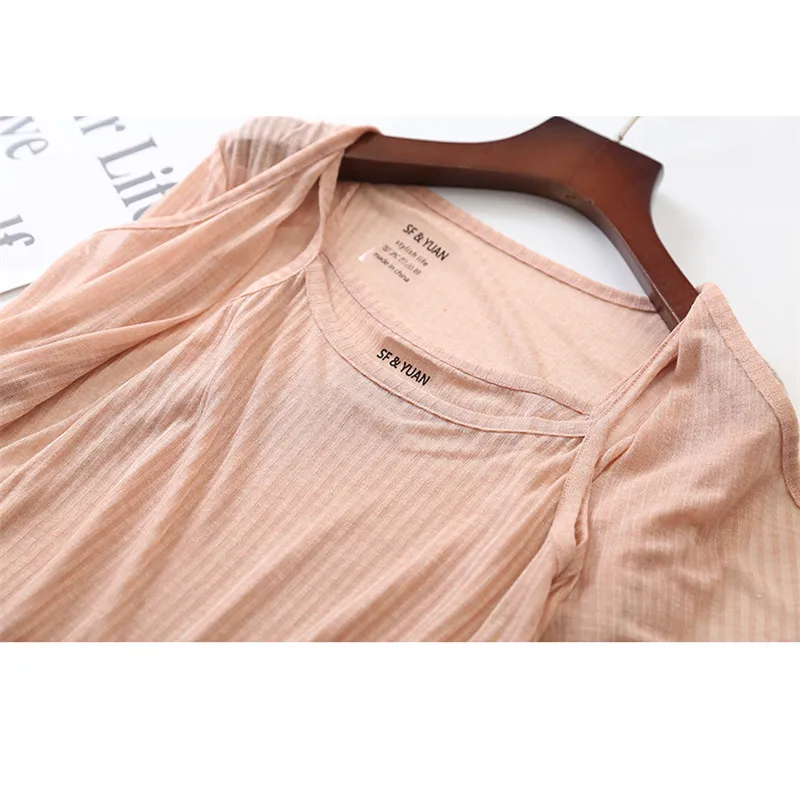 Женский комплект из двух предметов свободный тонкий кардиган с длинным рукавом +