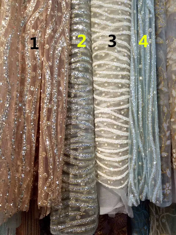 5yard/lot Африки блеск кружевной ткани Cyndi-101135 вышитые кружева тюль с наклеенными для