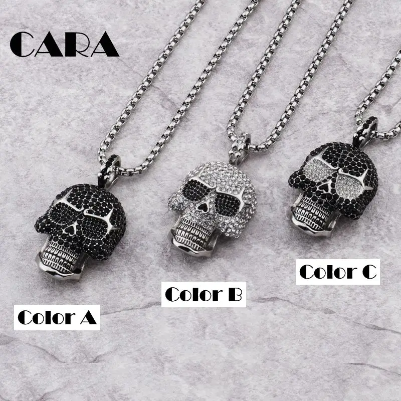 Мужское ожерелье в стиле хип-хоп украшение из нержавеющей стали 316L со стразами и