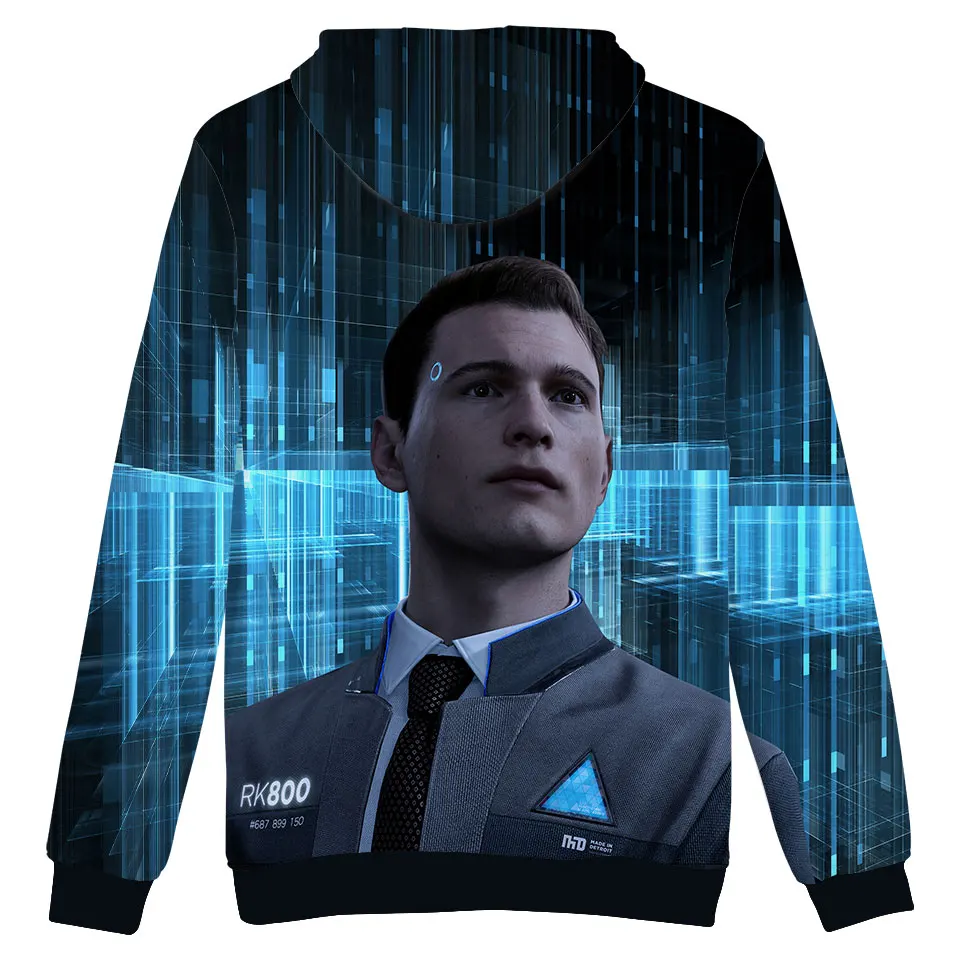 Новые игры Детройт стать человеком 3D печати толстовки кофты Мужской Женский Кара Униформа шляпа толстовки модная одежда с принтом крутое пальто