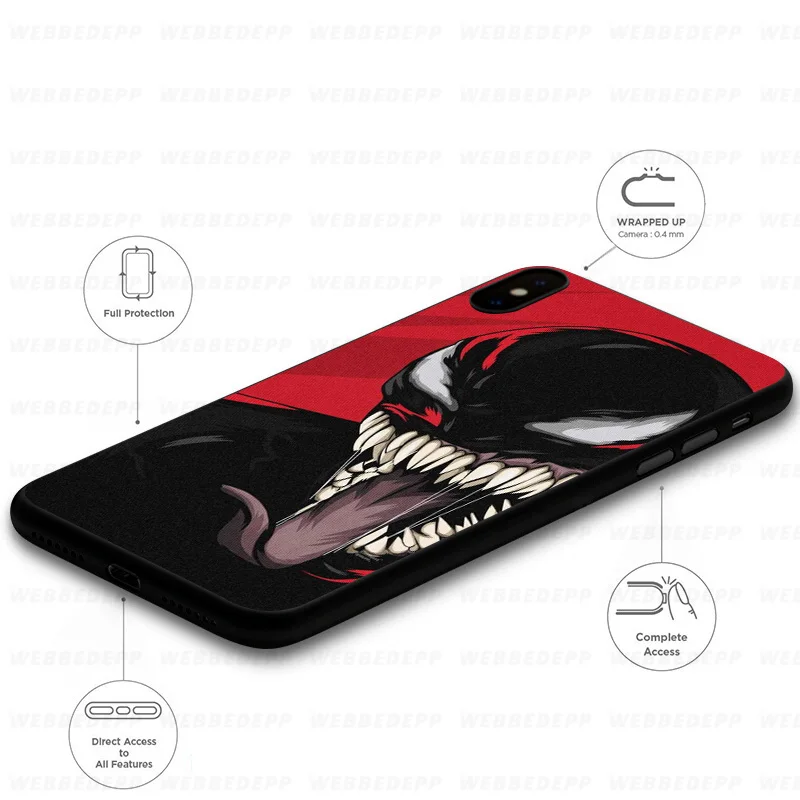 Мягкий чехол WEBBEDEPP Mavel Venom для Samsung Galaxy S10 S10e S9 S8 Plus S7 S6 Edge &amp J6 2018 Note 10 9 8 |