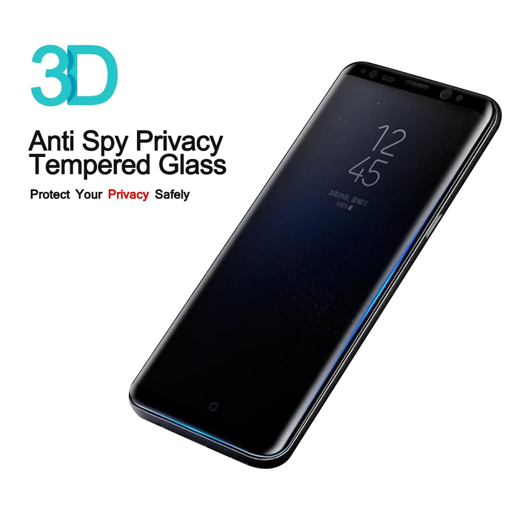 Полное покрытие анти шпион закаленное Стекло для Samsung Galaxy S8 плюс + премиум