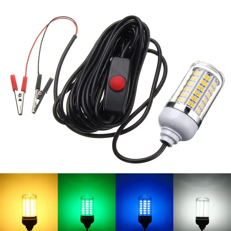 Лучшая цена IP68 Водонепроницаемый 7 Вт 2835SMD светодиодный лампочка с переключателем светодиодный подводный рыболовный кальмар приманка светильник светодиодный рыболовный светильник
