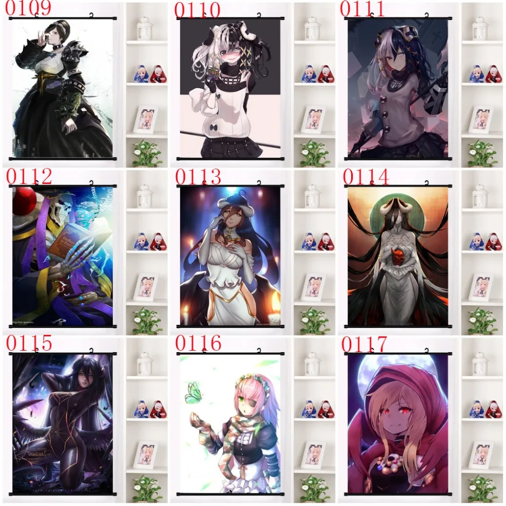 Персонаж Аниме Overlord Ainz Ooal платье shalltear bloodfallen настенные свитки плакат Настенные подвесные плакаты коллекция домашнего декора подарки