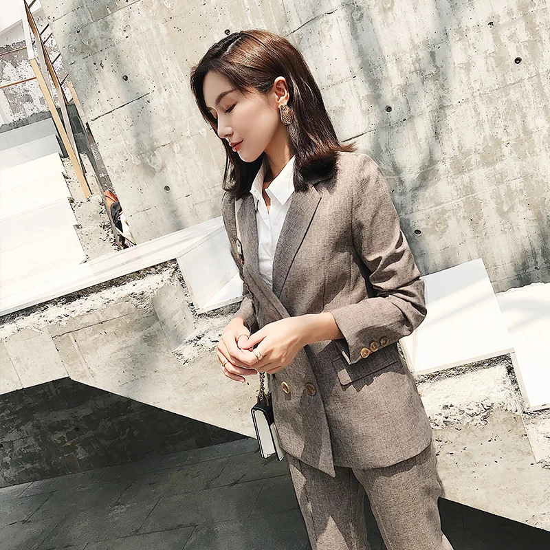 Новинка 2019 деловые костюмы для женщин повседневные офисные комплекты рабочей