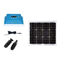 solar panel 12v 30w zonnepaneel kit solar battery charger pwm controller 12v24v 10a rv off grid system led lamp phone phone fan