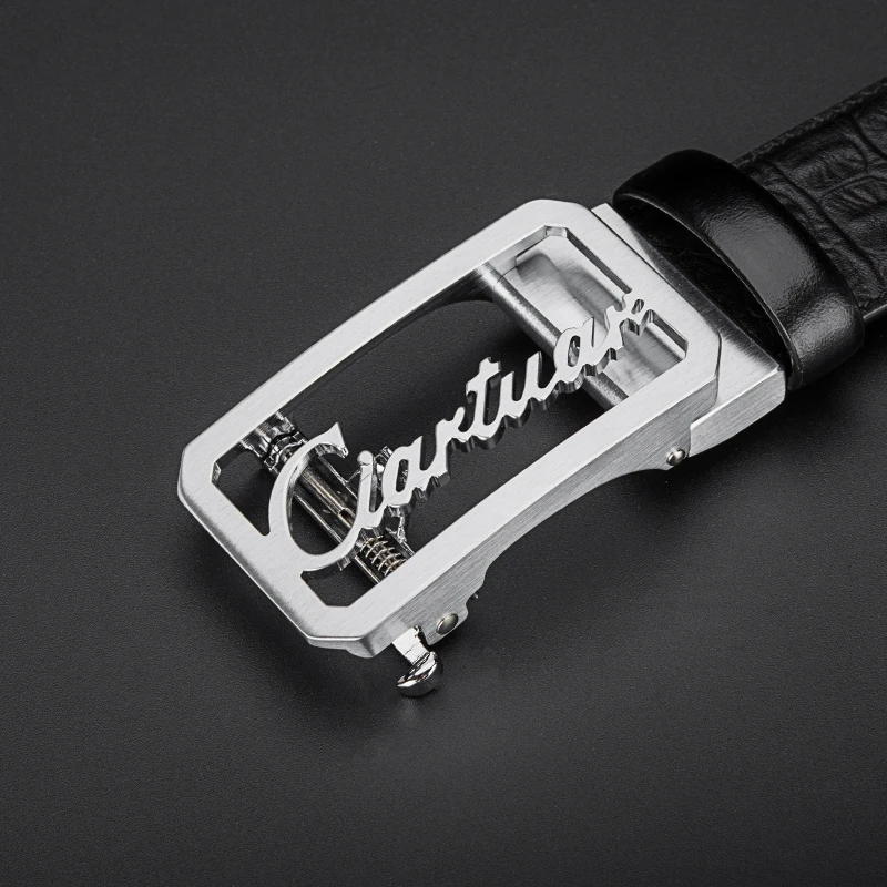 Роскошные дизайн для мужчин's ремни мелко выделанной пряжкой Ремни из воловьей