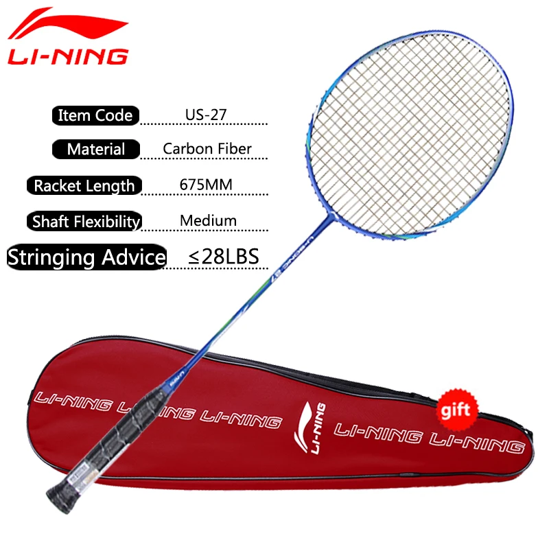 Li Ning U Sonic 17 ракеток для бадминтона профессиональные ракетки из углеродного