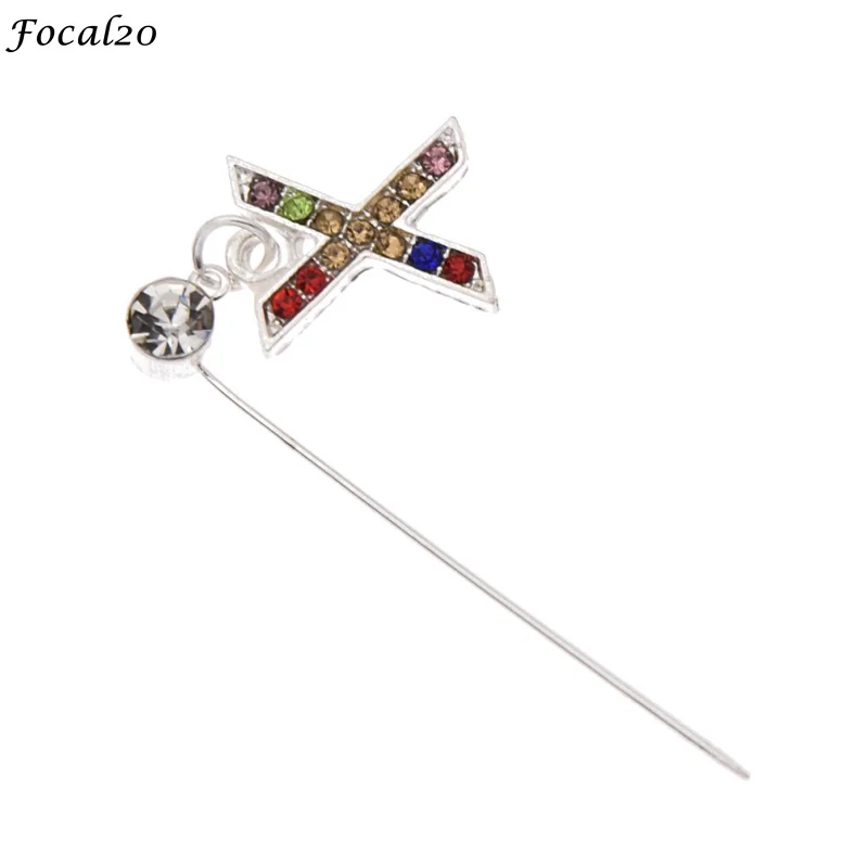 Focal20 мода сплав мусульманский хиджаб Кристалл Броши шпильки письмо форма