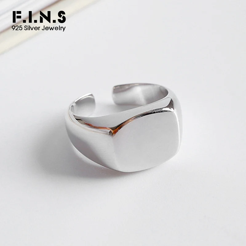 F.I.N.S 925 пробы серебряные кольца для женщин простые гладкие кольца на палец для лица Свадебные и обручальные кольца унисекс для украшения