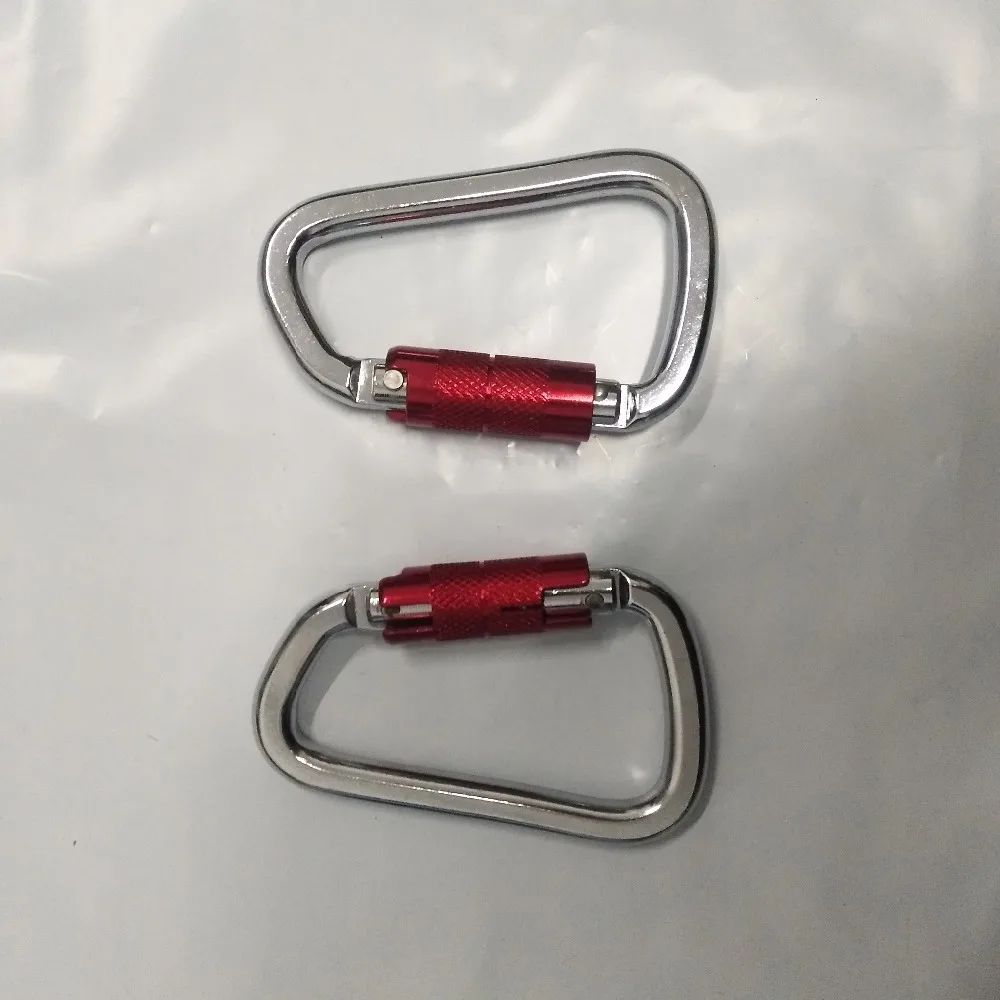 Carabiner Super Strength Steel Screw Lock Professional Safety Buckle Rock 5500lbs Tension Supervivencia Carabiners Climb | Спорт и
