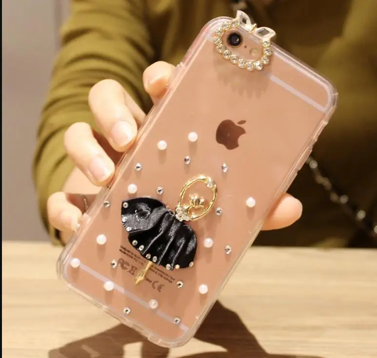 Чехол с жемчужиной балериной и стразами для Xiaomi Mi 10 Φ 9 9T 8 SE Mi9 A3 CC9 6X A2 Lite Note