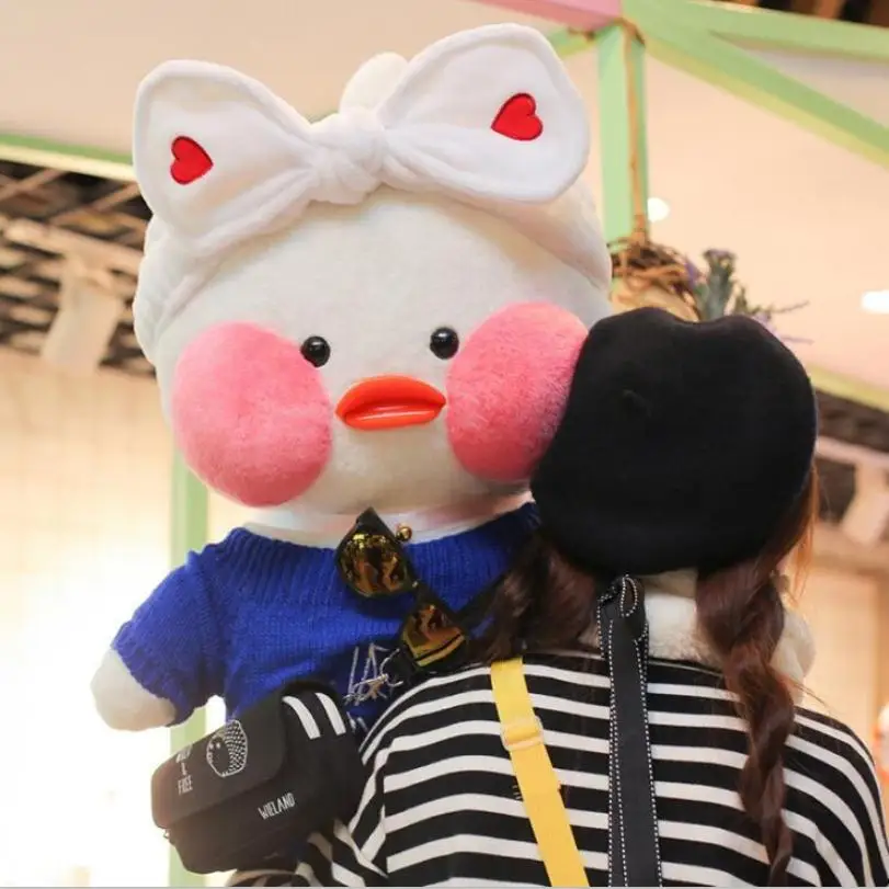 80 см Kawaii LaLafanfan плюшевая игрушка кафе утка мультфильм Милая Утка Мягкая кукла