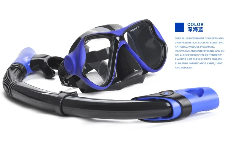 mask and tube-blue YONSUB Набор масок для подводного плавания с коробкой для подводного плавания подводная Подводная охота маска для плавания и дайвинга+ набор дыхательных трубок или только маска - Цвет: mask and tube-blue