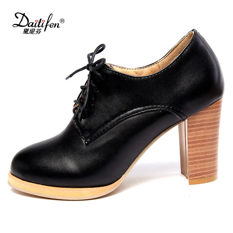 Daitifen size33 43 Новинка весны и осень на толстом высоком каблуке Насосы Женские туфли
