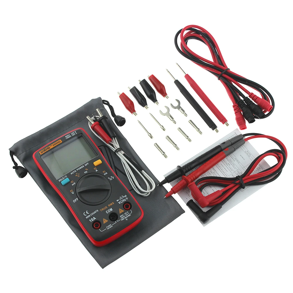 ANENG AN8002 мультиметр цифровой digital multimeter tester тестер транзисторов 6000 отсчетов Мультиметр автоматический zt102 тестор мультимерт карманный аналоговыйцифровой тестеры esr метр конденсатор - Цвет: Красный