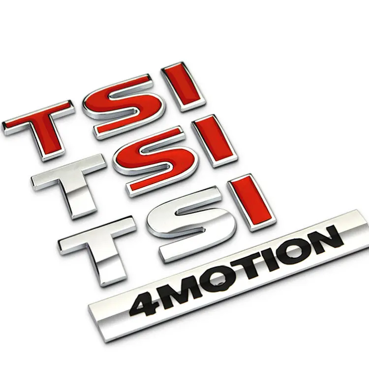 Красный серебристый TSI 4motion цинковый сплав стайлинга автомобилей эмблема