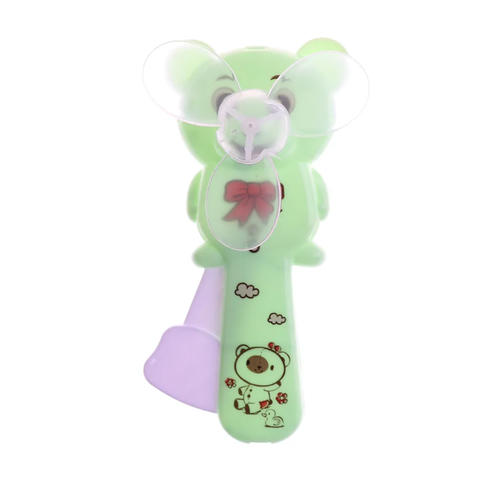 Mini Fan Portable Hand Held Desk Humidification Cartoon Handheld Ventilador Portable Mini Handheld Water Mist Fan for Children - Цвет: Зеленый