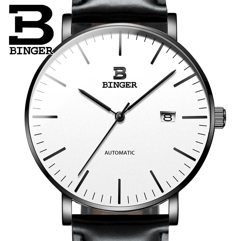 BINGER 2021 New Genuine Automatic Mechanical Watch Simple Men's Watches Fashion Trend Waterproof Top Brand Men | Наручные часы