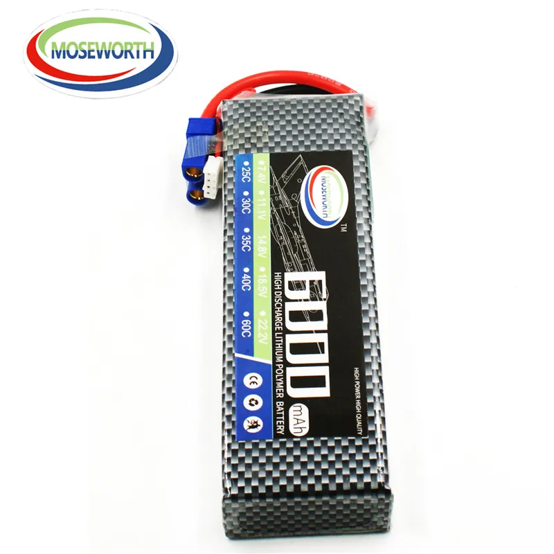Аккумулятор Lipo 2S 7 4 в 6000 мАч 25C для радиоуправляемого дрона вертолета