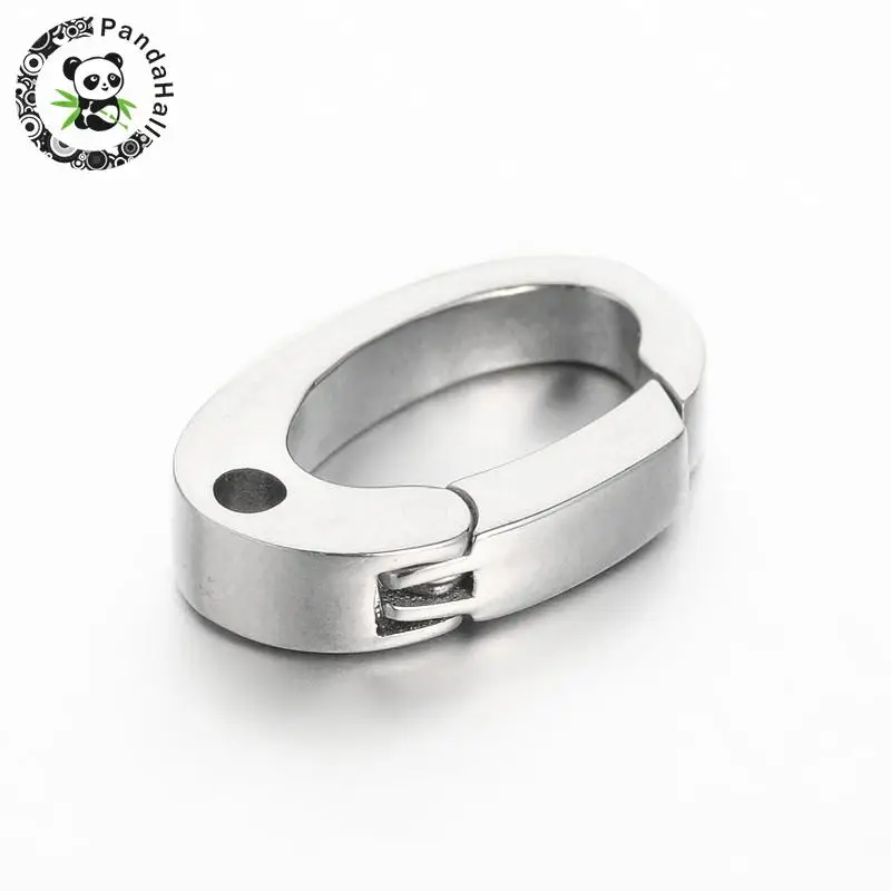 

6pcs 304 Stainless Steel Key Clasps, Stainless Steel Color, 15x9.5x3mm, hole: 1.5mm