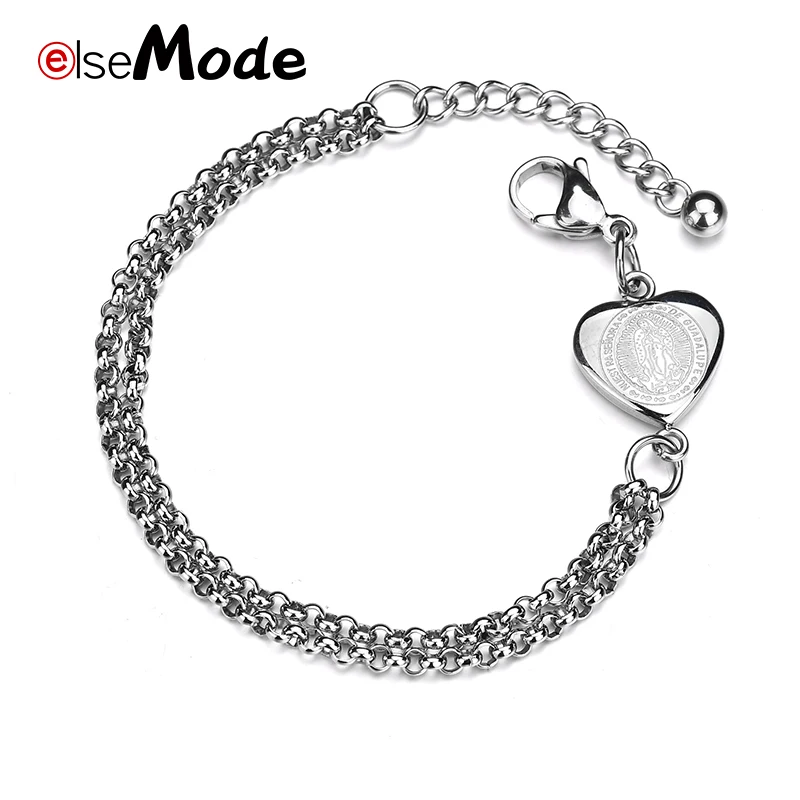 ELSEMODE романтическое сердце любви Дева Мария Иисус двойные слои искусственная