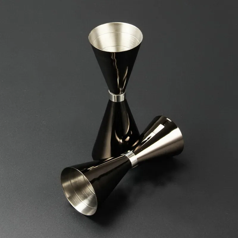 Черное кольцо с покрытием стакан для вина двойной головкой из нержавеющей стали