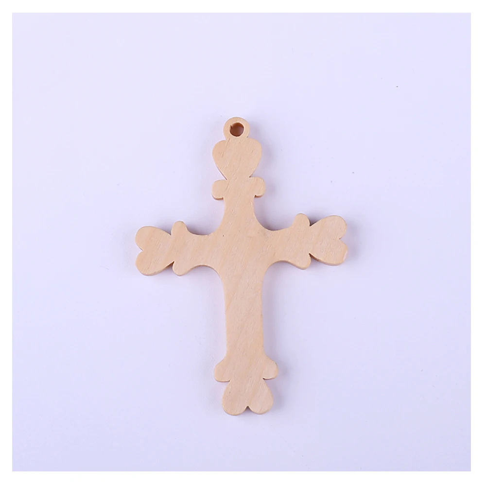 48*67 мм супер большой бежевый натуральный деревянный крест бусины с отверстием