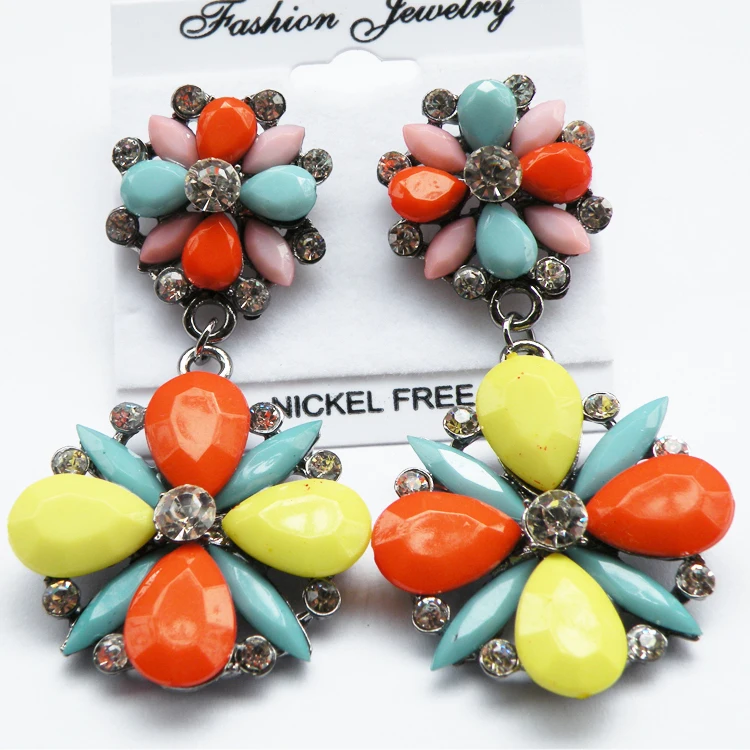 Новый 2017 Мода Смола разных цветов себе Серьги для женщин ювелирного заводская