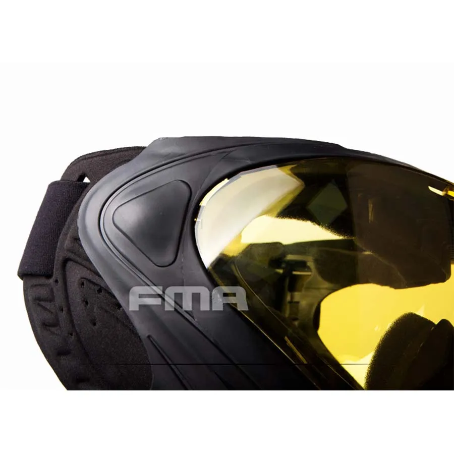 Все желтые линзы в черной оправе FMA F1 для занятий спортом на открытом воздухе, безопасность анти-очки для тумана/полный уход за кожей лица М спросить F0022