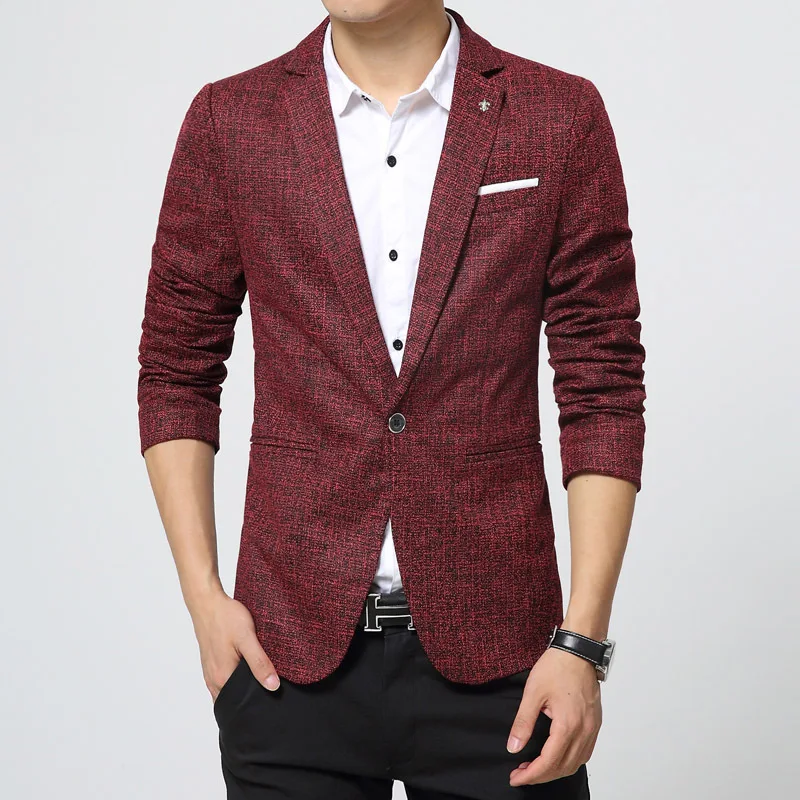 Весенне осенний мужской повседневный приталенный Блейзер в стиле пэчворк модные