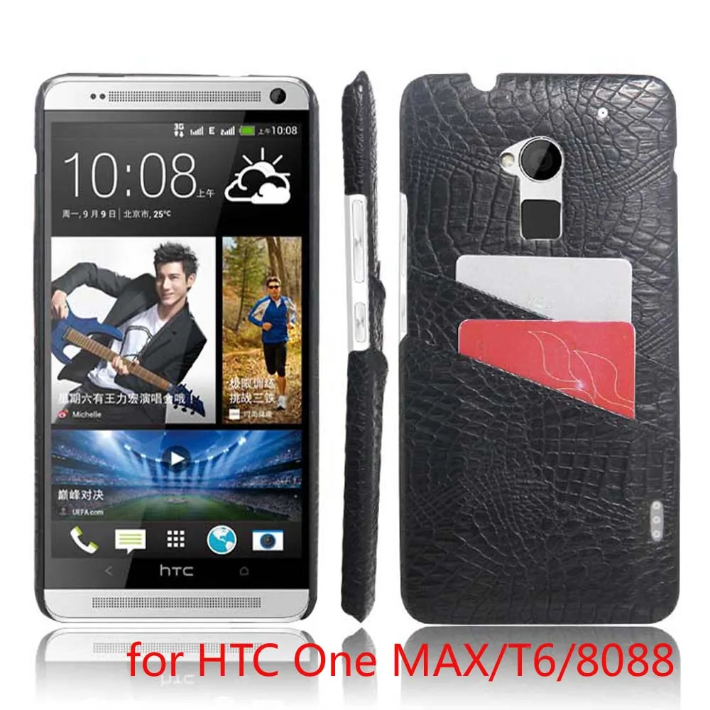 2016 Новый Для HTC One max Роскошные Крокодил Кожаный Чехол задняя Крышка для T6/8060 5.9