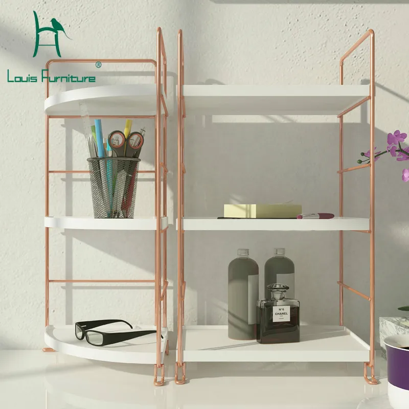 

Louis fashion Northern Europe Iron Art Desktop landing bedroom living room bathroom multi-storey storage rack