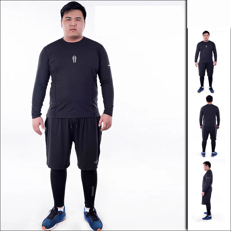5X-6XL большой мужской набор для бега с длинным рукавом Быстросохнущий