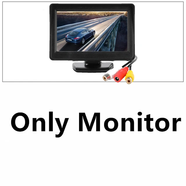 monitor 2 in1 TFT 4,3 дюймов авто жидкокристаллический дисплей на тонкопленочных транзисторах на подголовник для парковочной системы+ светодиодный Ночное ВИДЕНИЕ CCD резервная камера заднего вида Камера с автомобильные мониторы - Цвет: monitor