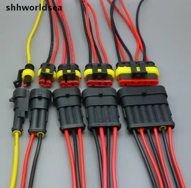Shhworldsea 10sets1 pin 2 PIN 3 4 5 6 способ провода герметичный разъем автомобильный