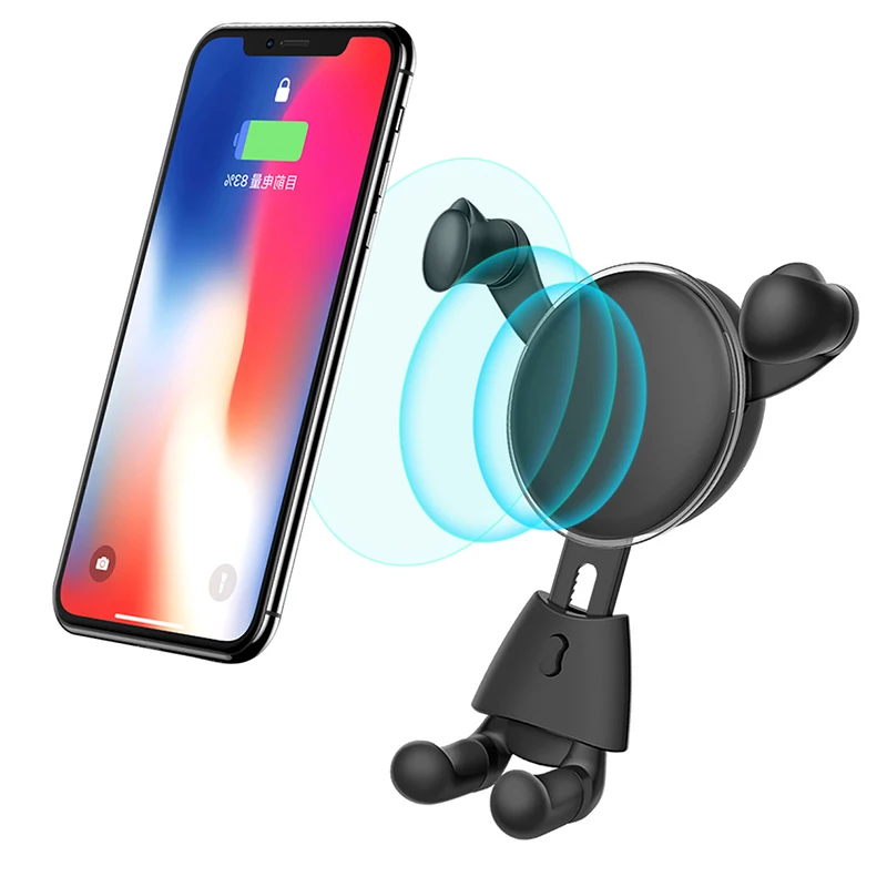 Lewoer Qi автомобильное беспроводное зарядное устройство для iPhone XS Max XR 8 samsung умный Инфракрасный держатель подставка вентиляционное отверстие гравитационный Автомобильный держатель для телефона