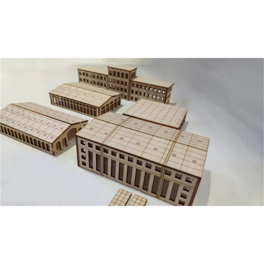 

5 шт. 1/350 заводскими строениями комплект военный корабль гавани сцена DIY деревянные модели сборки, для детей возрастом от 12 до +