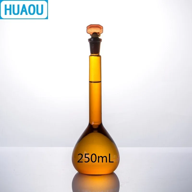 HUAOU 250 мл объемная фляга класс А коричневое Янтарное стекло с одним выпускным