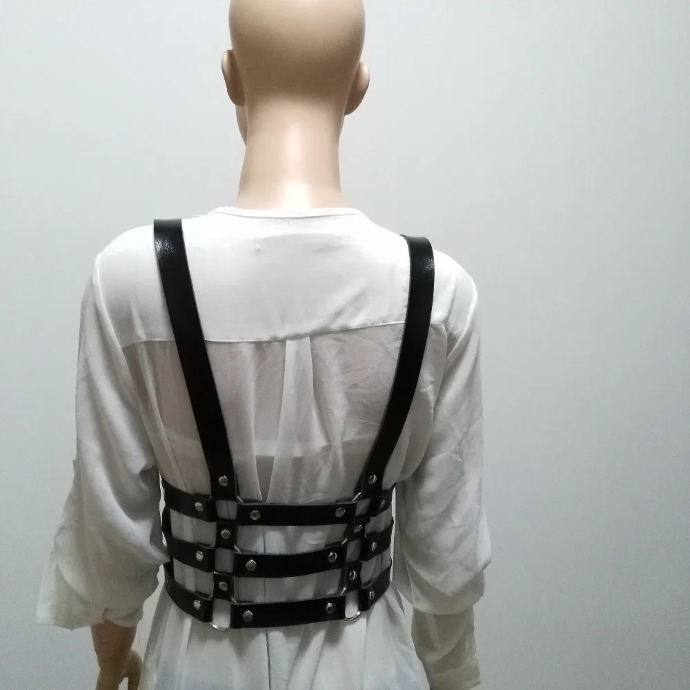 Женская кожаная портупея ручной работы в стиле панк сексуальный нагрудный